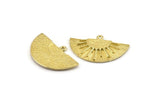 Brass Sun Pendant, Raw Brass Textured Sunny Pendants With 1 Loop, Charms, Earrings, Findings (30x18mm) N1013