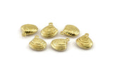 Brass Shell Charm, Raw Brass Shell Charms With 1 Loop, Earrings, Findings (14x9mm) N1047