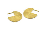 Brass Earring Findings, 2 Textured Raw Brass Pizza Slice Earrings, Findings (25x1mm) N1056
