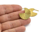 Brass Earring Findings, 2 Textured Raw Brass Pizza Slice Earrings, Findings (25x1mm) N1056