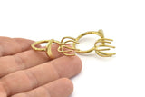 Brass Moon Ring, Raw Brass 6 Claw Ring For Natural Stones N1052