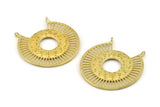 Brass Ethnic Pendant, Raw Brass Ethnic Motif Pendants With 2 Loops, Findings, Earrings, Charms (37x31mm) N0876