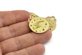 Round Eye Pendant, Raw Brass Round Eye Charm Pendants, Earrings, Findings (28x23mm) N0878