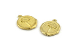 Brass Daisy Charm, Raw Brass Flower Charm Earrings With 1 Loop, Pendants, Findings (16x18mm) N0889