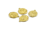 Brass Daisy Charm, Raw Brass Flower Charm Earrings With 1 Loop, Pendants, Findings (16x18mm) N0889