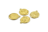 Brass Daisy Charm, Raw Brass Flower Charm Earrings With 1 Loop, Pendants, Findings (16x18mm) N0889