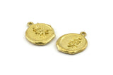 Brass Leaf Charm, Raw Brass Leaf Charm Earrings With 1 Loop, Pendants, Findings (16x18mm) N0887