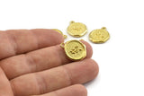 Brass Flower Charm, Raw Brass Flower Charm Earrings With 1 Loop, Pendants, Findings (15x16mm) N0883