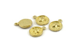 Brass Star Charm, Raw Brass Star Charm Earrings With 1 Loop, Pendants, Findings (13mm) N0882