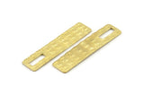 Brass Rectangle Charm, Raw Brass Rectangle Charms, Findings (51x12x1.2mm) N1072