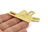 Brass Rectangle Charm, Raw Brass Rectangle Charms, Findings (51x12x1.2mm) N1072