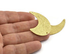 Brass Wavy Charm, Textured Raw Brass Wavy Charms With 2 Holes, Findings, Connectors (40x30x1mm) N1071