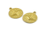 Brass Eye Charm, Raw Brass Eye Charms With 1 Loop, Pendants, Earrings (27x23x1.5mm) N1073
