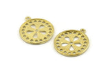 Brass Round Charm, Raw Brass Round Charms With 1 Loop, Earrings, Pendants, Findings (24x21x1.5mm) N1085