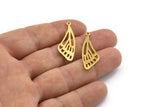 Brass Wing Charm, Raw Brass Wing Charms With 1 Loop, Earrings, Pendants (31x11x1mm) N1087