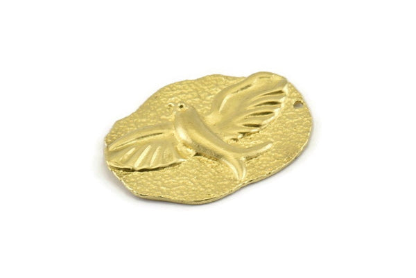 Brass Bird Charm, Raw Brass Bird Charms With 1 Hole, Pendants (30x22mm) N1096