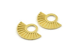 Semi Circle Charm, Raw Brass Semi Circle Pendants, Findings, Earrings (22x16mm) N1093