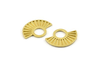 Semi Circle Charm, Raw Brass Semi Circle Pendants, Findings, Earrings (22x16mm) N1093