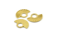 Semi Circle Charm, Raw Brass Semi Circle Pendants, Findings, Earrings (22x16mm) N1093