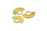 Semi Circle Charm, Raw Brass Semi Circle Pendants, Findings, Earrings (22x16mm) N1093