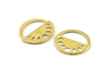 Moon Phases Charm, Hammered Raw Brass Semi Circle Charms, Earrings, Findings (32x29mm) N1098