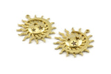 Moon and Sun, Raw Brass, Brass Moon, Brass Sun, Charm Pendant, Brass Pendant, Brass Charm With 1 Loop (32x30mm) N1374