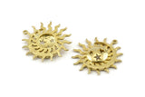 Moon and Sun, Raw Brass, Brass Moon, Brass Sun, Charm Pendant, Brass Pendant, Brass Charm With 1 Loop (32x30mm) N1374