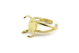 Brass Claw Ring, Raw Brass Adjustable 4 Claw Ring - Ring Stone Setting - Pad Size 12x10mm N1386