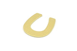 Brass U Shaped Blank, 12 Raw Brass U Shaped Stamping Blanks, Findings (25x22x0.80mm) M441