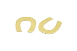 Brass U Shaped Blank, 12 Raw Brass U Shaped Stamping Blanks, Findings (25x22x0.80mm) M441