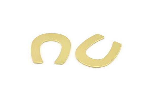 Brass U Shaped Blank, 12 Raw Brass U Shaped Stamping Blanks, Findings (25x22x0.80mm) M441