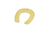 U Shaped Charm, 12 Raw Brass U Shaped Charms With 1 Hole, Blanks (25x22x0.80mm) M442