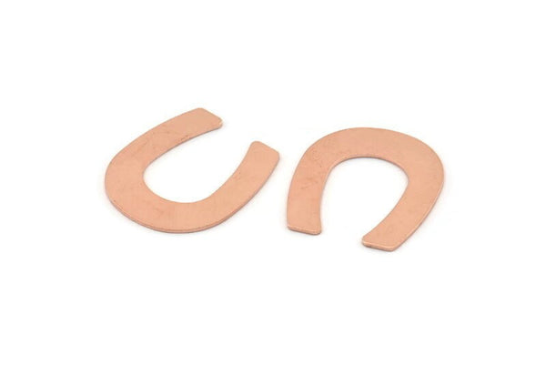 Copper U Shaped Blank, 10 Raw Copper U Shaped Stamping Blanks, Findings (25x22x0.80mm) M445