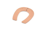U Shaped Charm, 10 Raw Copper U Shaped Charms With 2 Holes, Blanks (25x22x0.80mm) M447