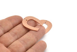 U Shaped Charm, 10 Raw Copper U Shaped Charms With 2 Holes, Blanks (25x22x0.80mm) M447