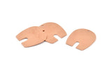 U Shaped Charm, 6 Raw Copper U Shaped Charms With 1 Hole, Blanks (25x22x0.80mm) M459