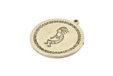 Mayan Pendant, Silver Mayan Charm, Brass Mayan Charm, Mayan Civilization Symbol, Kokopelli Charm, Aztec Mayan (32x29x1.2mm) N1390