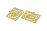 Brass Eye Charm, Hammered Raw Brass Rectangle Eye Charms With 1 Loop, Pendants, Earrings (38x32x1mm) N1105