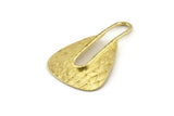 Raw Brass Charm, Raw Brass Textured Charms, Earrings (46x29x1mm) N1106