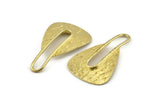 Raw Brass Charm, Raw Brass Textured Charms, Earrings (46x29x1mm) N1106