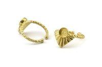 Brass Ring Settings, Raw Brass Drop Ring With 1 Stone Setting - Pad Size 6mm N1112