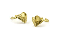Brass Ring Settings, Raw Brass Drop Ring With 1 Stone Setting - Pad Size 6mm N1112