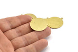 Brass Round Charm, 6 Textured Raw Brass Round Charms With 1 Loop, Blanks (25x28x0.80mm) M461