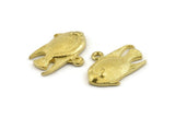 Brass Fish Charm, Raw Brass Fish Charm Earrings With 1 Loop, Pendants, Findings (24x17mm) N0891
