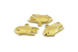 Brass Fish Charm, Raw Brass Fish Charm Earrings With 1 Loop, Pendants, Findings (24x17mm) N0891