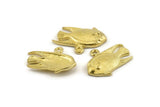Brass Fish Charm, Raw Brass Fish Charm Earrings With 1 Loop, Pendants, Findings (24x17mm) N0891