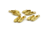 Brass Shoe Charm, Raw Brass Shoe Charm Earrings With 1 Loop, Pendants, Findings (18x8mm) N0893
