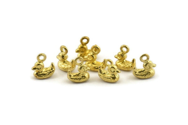Pirinç Ördek Tılsımı, 1 Döngülü Ham Pirinç Ördek Tılsımı Küpeler, Bulgular (8 mm) N0895