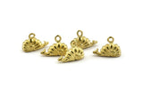 Brass Snail Charm, Raw Brass Snail Charm Earrings With 1 Loop, Findings (12x9mm) N0896