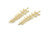 Brass Leaf Charm, 2 Raw Brass Leaf Charms With 1 Loop (62mm) N1367